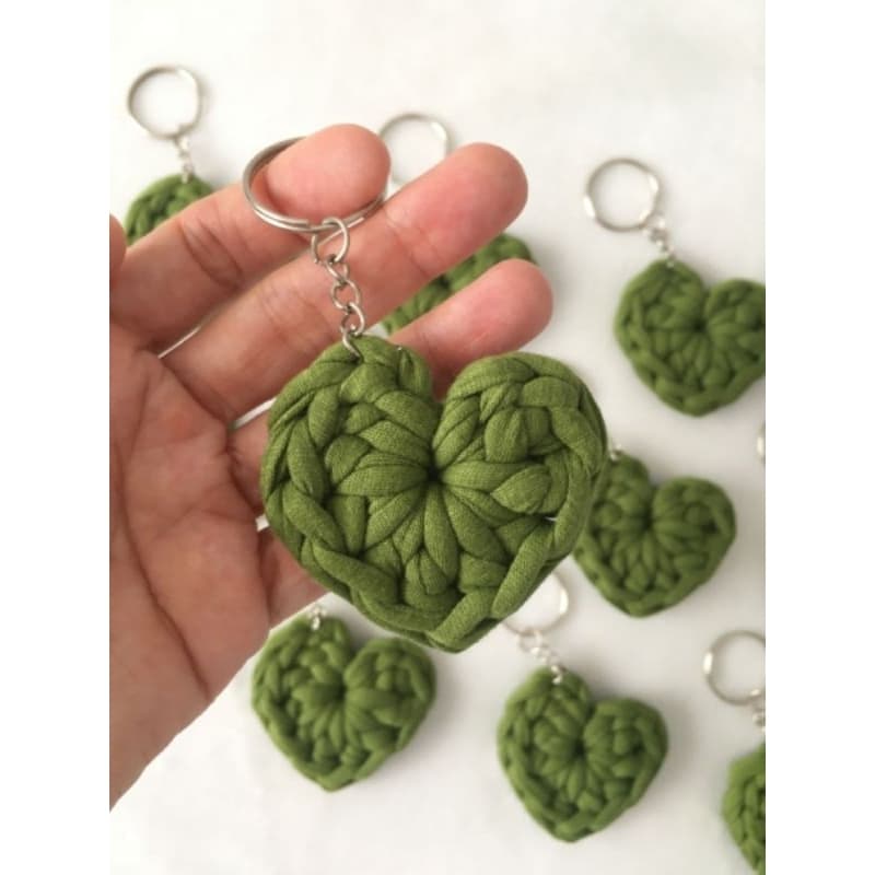 PACOTE Chaveiro de Coração em Crochê Chaveiro Lembrança Pingente Chá de Revelação Aniversário Casamento Presente Oferta