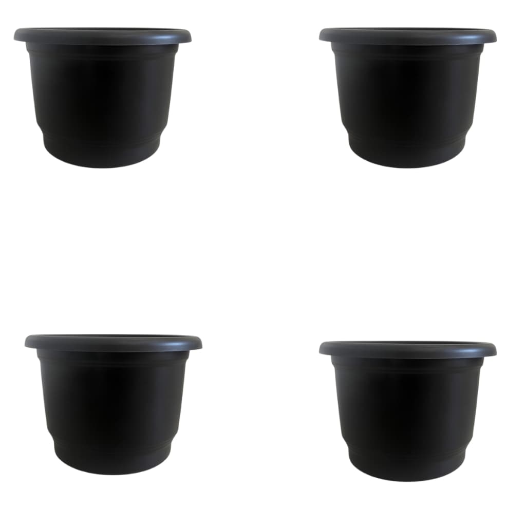 Kit 4 Vaso Flor Redondo Decor Pote De 4,5 Litros Para Orquídeas Plantas | Cores Marrom e Preto