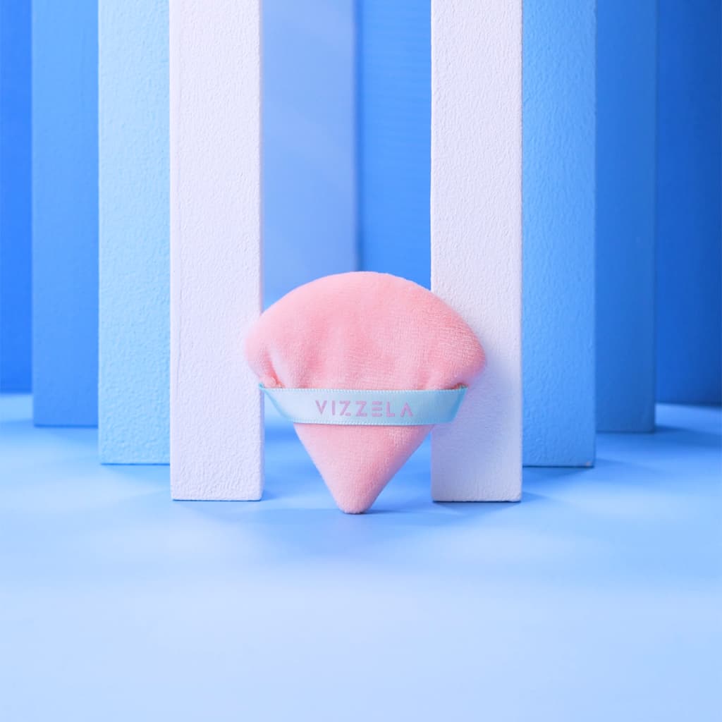Esponja Velvet Puff Aveludada Triangular Aplicação Pó Vegano Original Vizzela
