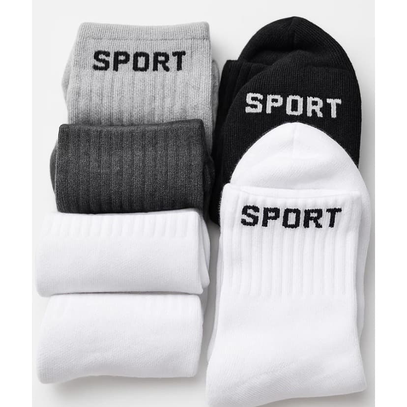 Kit Pares de Meias Unisex Cano Alto Algodão Preto Branco Cinza - Confortáveis e Resistentes