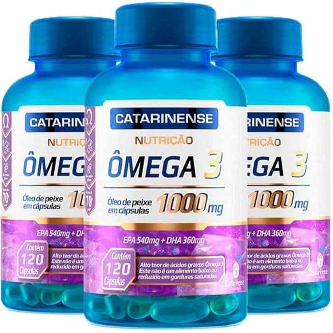 3X Ômega 3 Óleo de Peixe Nutrição em cápsulas Com 1000mg Catarinense 120 Cápsulas