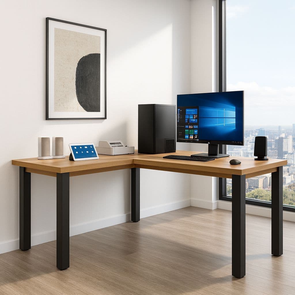 Mesa Industrial em L Escrivaninha Funcional para Escritório e Home Office Estilo Vintage