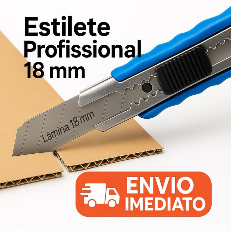 Estilete Profissional 18mm Lâmina Afiada Com Trava Estilete
