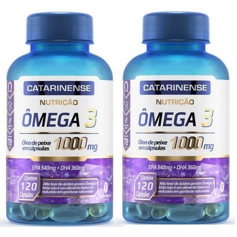 2X Ômega 3 Óleo de Peixe Nutrição em cápsulas Com 1000mg Catarinense 120 Cápsulas