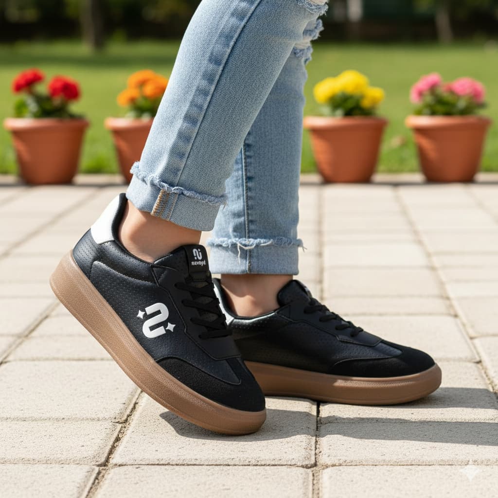 Tênis Novopé Juvenil Menina Casual Preto Solado Gum Calce Fácil Confortável