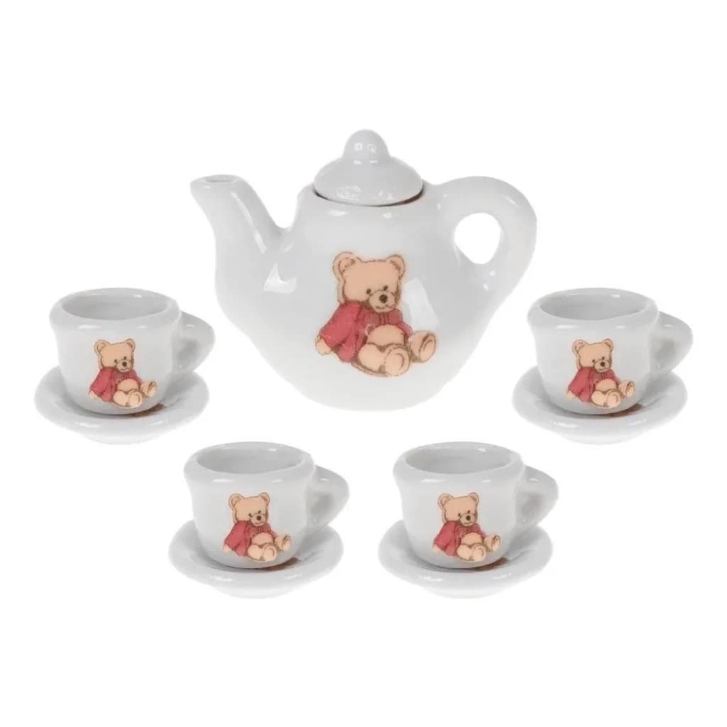 Kit Mini Jogo Chá Porcelana Completo Decoração Brinquedo Enfeite Cozinha Qualidade e Durabilidade Perfeito Para Decorar