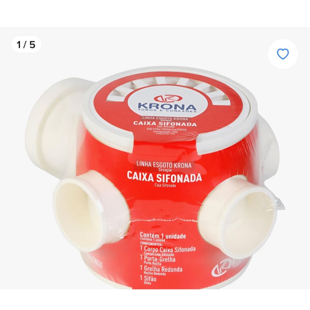 Caixa Sifonada de 100mm redonda com saida de 50mm. Uso em banheiro , lavanderia e quintal.