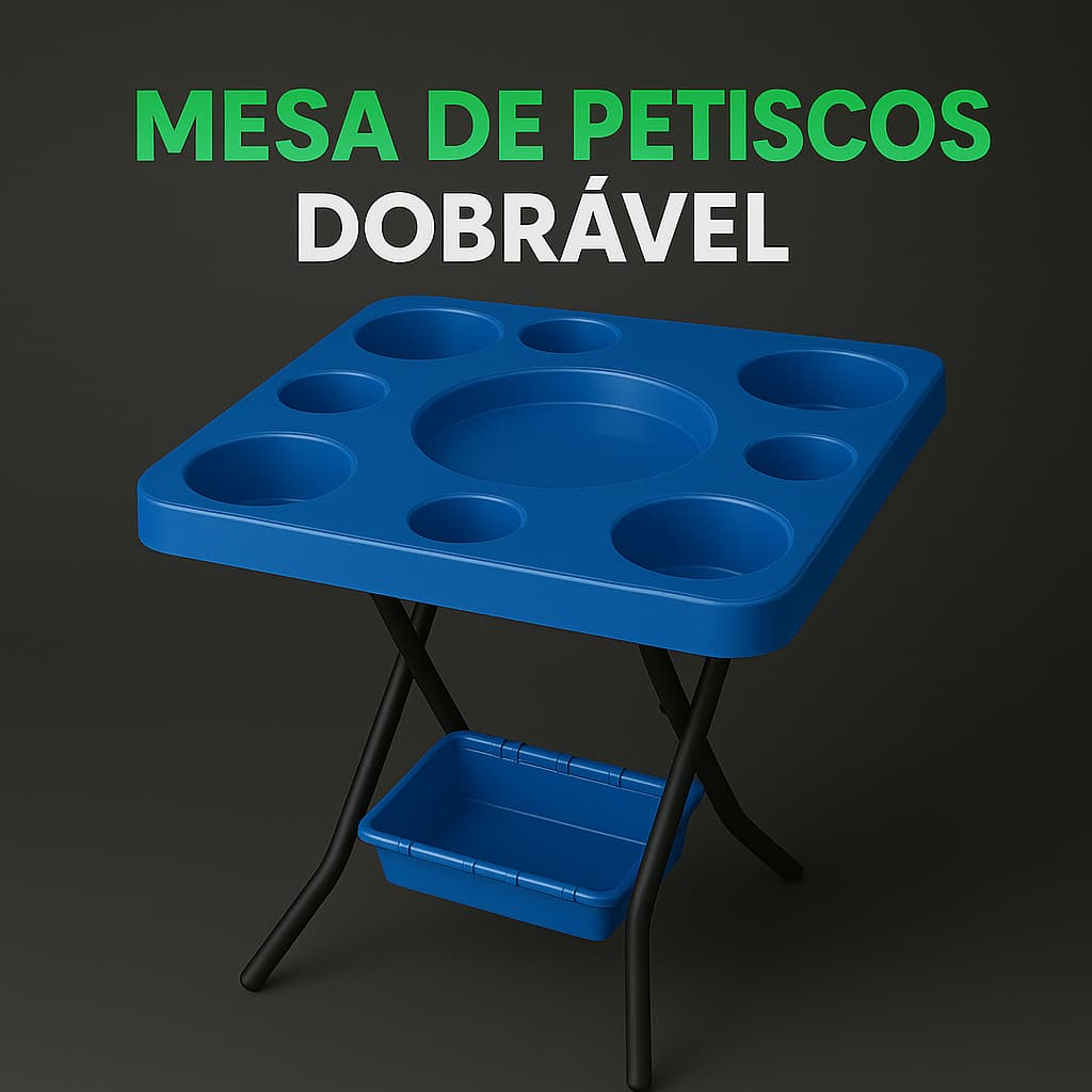 Kit Até 3 Mesinhas Petisquerias Resistentes Para Acampamento Cerveja Alimento Piscina Churrasqueira