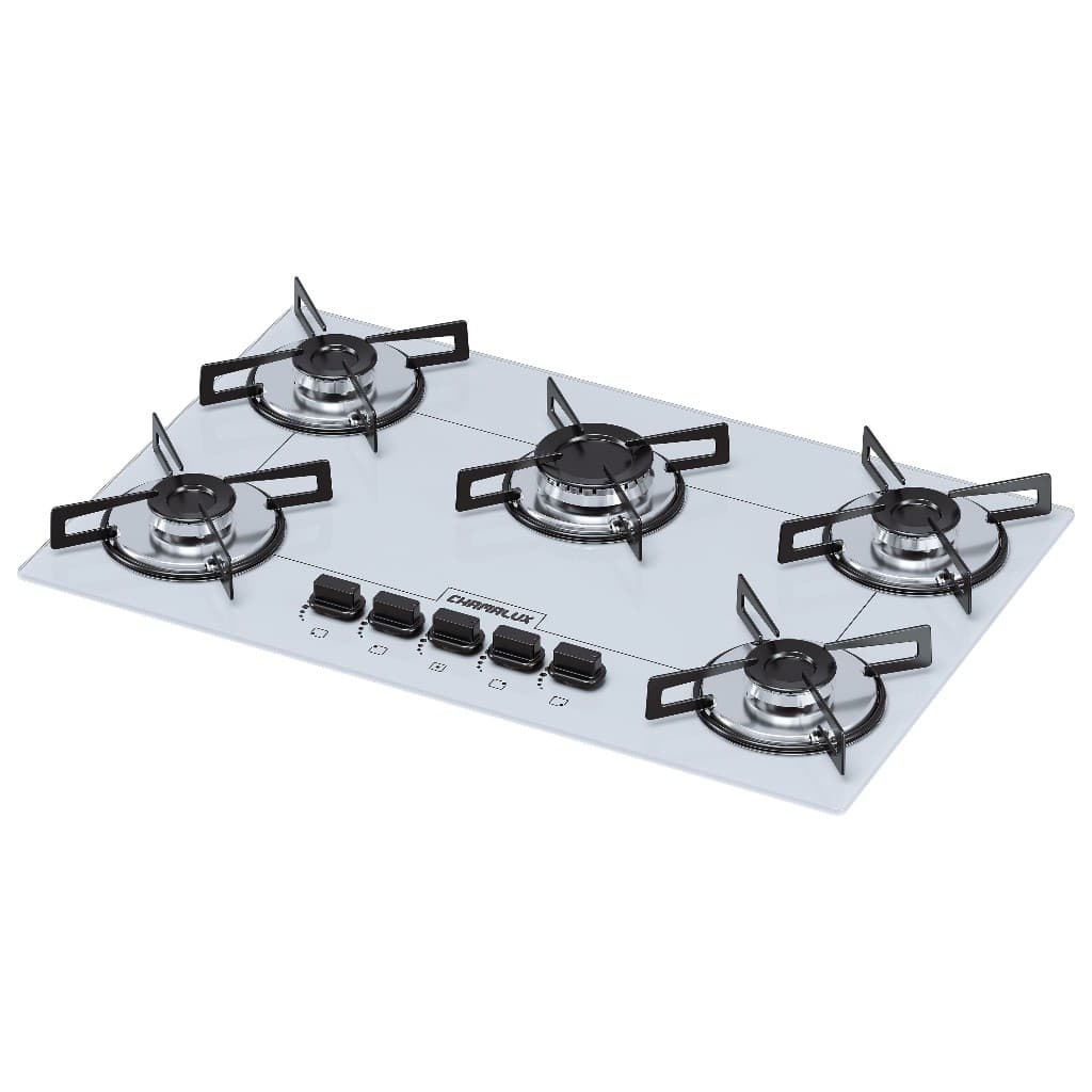 Cooktop 5 bocas Chamalux ultra chama Bivolt Trempe chapa branco