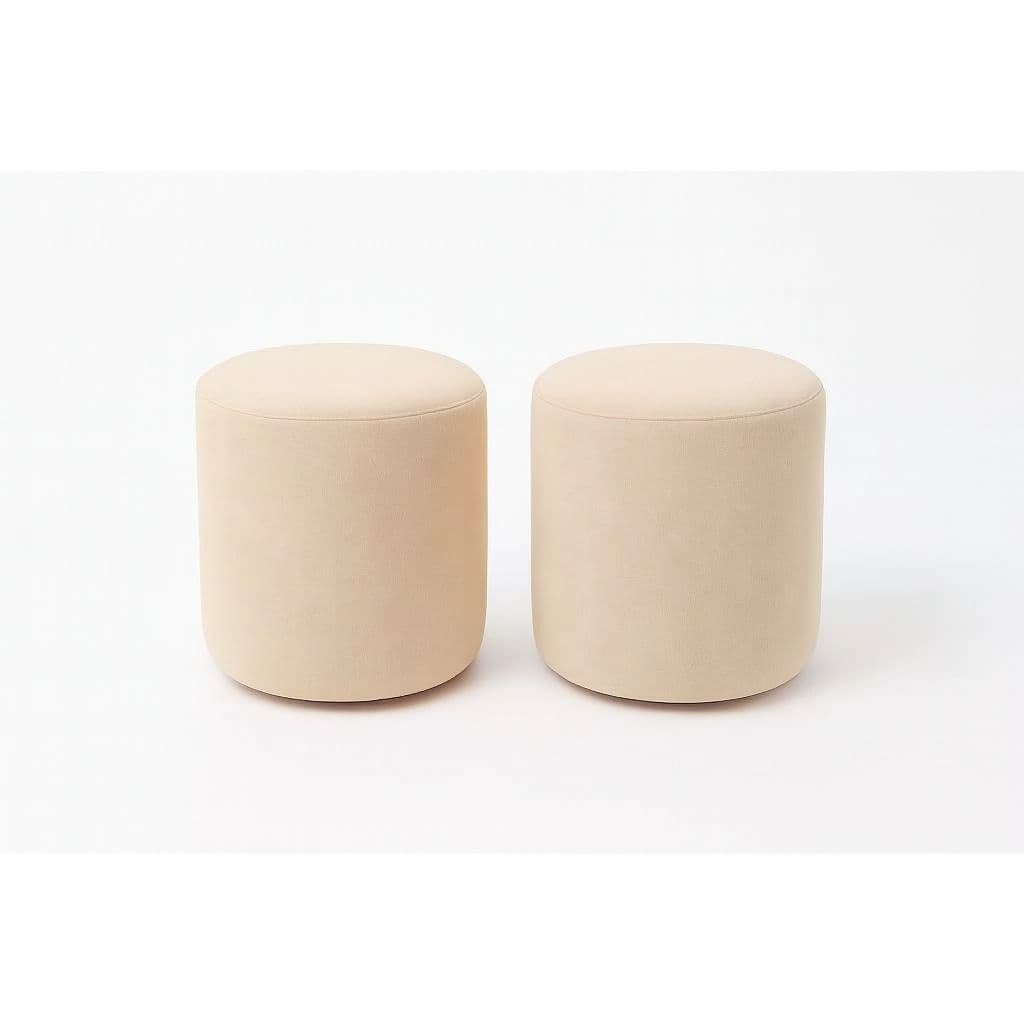 KIT DE 2 PuFF redondo Nilo, Pufs Decorativos Premium, Quarto, sala, escritório premium.