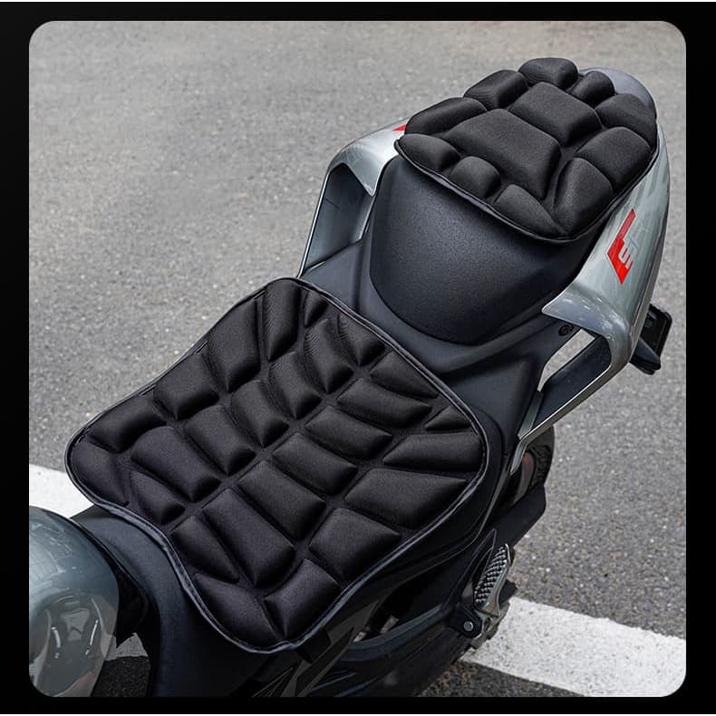Kit Almofada Para Banco De Moto Piloto E Garupa Em Espuma Não Esquenta/ Respirável/ Anatômica
