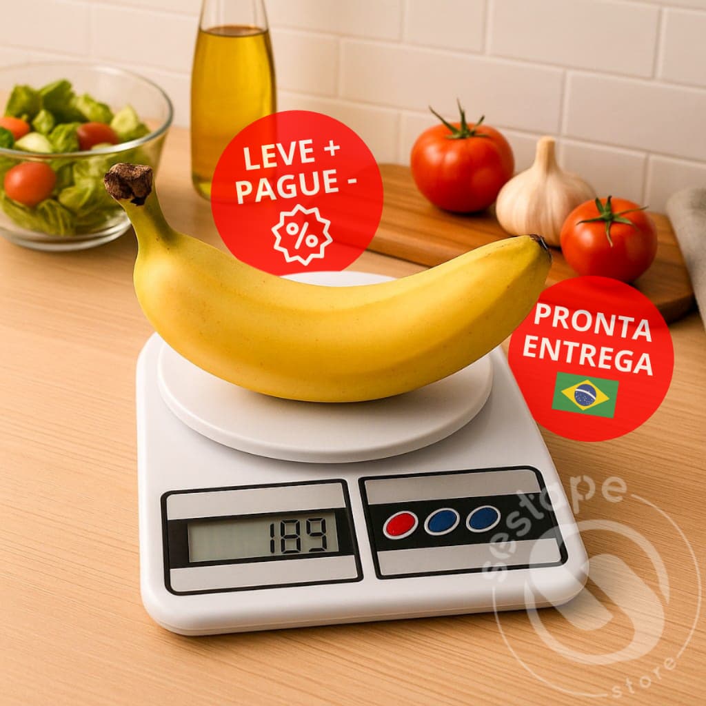 Balança de Precisão Digital 10Kg Para Cozinha Alimentos Padaria Confeitaria Prática