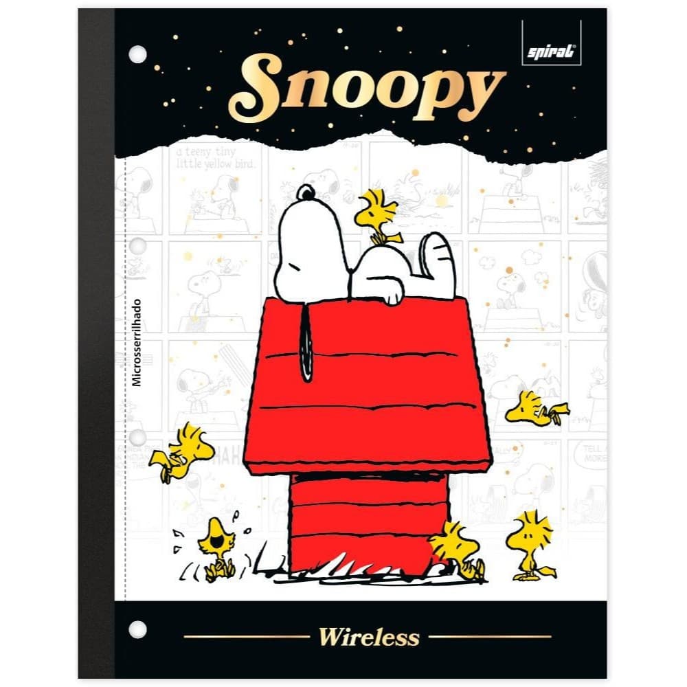 Refil para Fichário Universitário com 80 Folhas Coladas, Snoopy