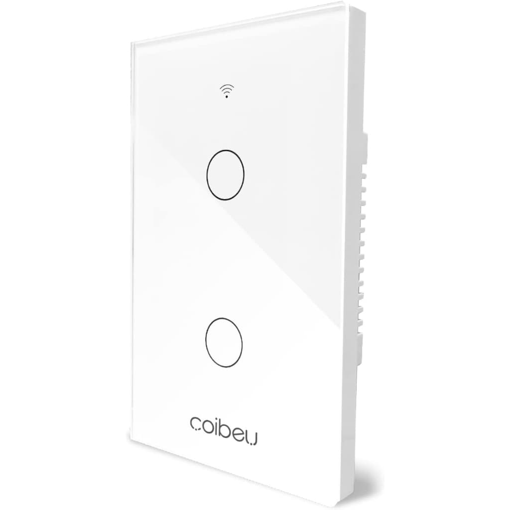 COIBEU Interruptor Inteligente WiFi Touch 2 Botõe BRANCO Compatível com VOZ Alexa e Google Assistant
