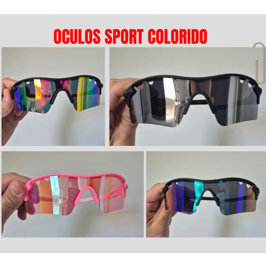Óculos de Sol Colorido Esportivo – Tendência, Artistas, Corrida, Bike, Trilha, Crossfit Moda 2026 Influencers