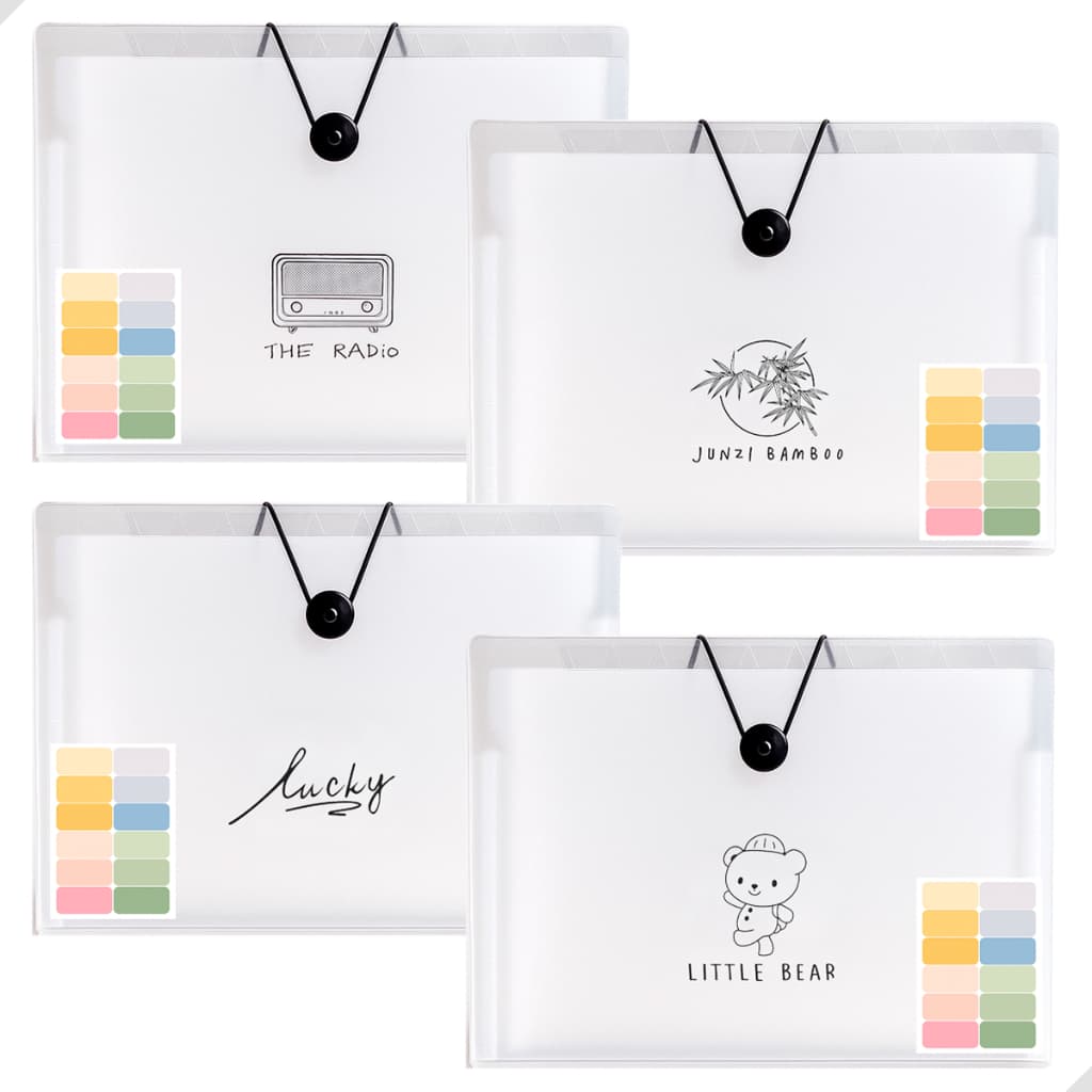 Pasta Sanfonada Transparente De Plástico A4 Elástico + 8 Divisórias Arquivos e Documentos Escolar