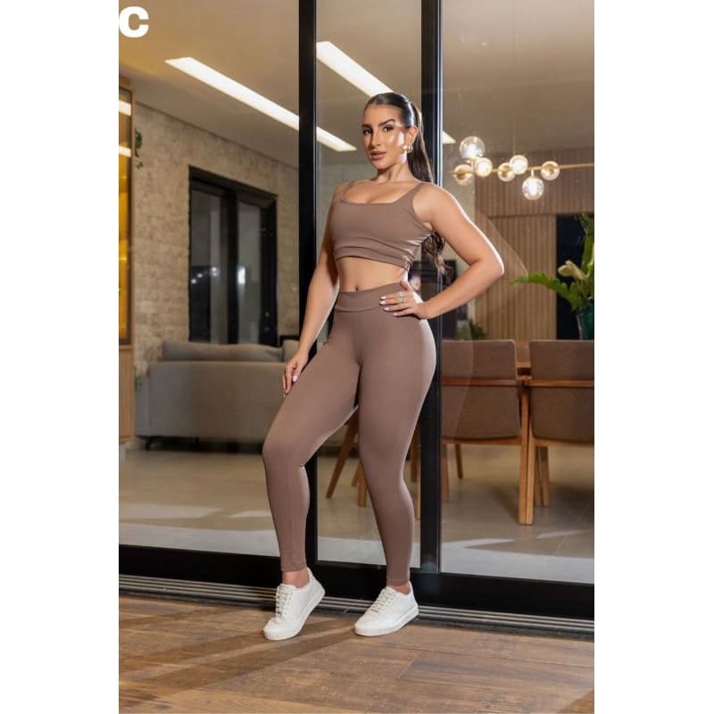 Conjunto Fitness Feminino Fitness Life – Top e Legging Alta Compressão