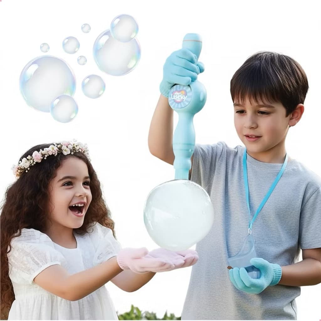 Máquina de Bolhas com Fumaça Varinha Brinquedo Infantil Recarregável Bolha Rosa Azul Refil Recarga