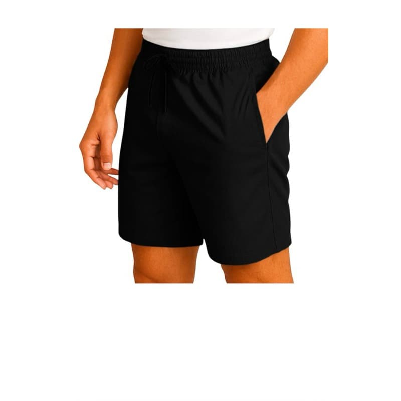Short  Moda Praia Treino Corrida  Academia Mauricinho Tactel Leve Preto Liso