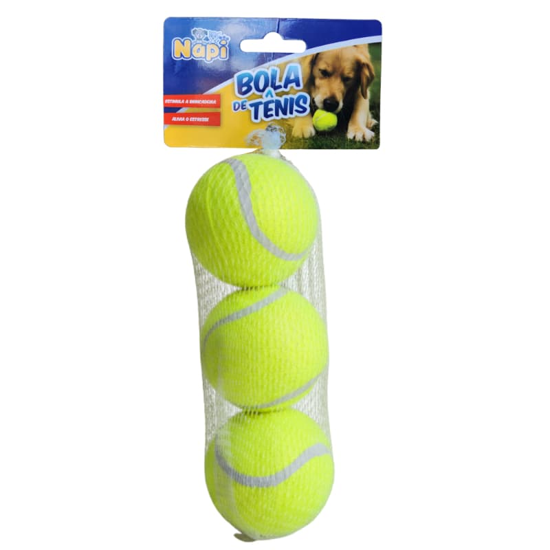 Brinquedo para cachorro boa de tenis kit com 3 unidades bolinha para cachorro