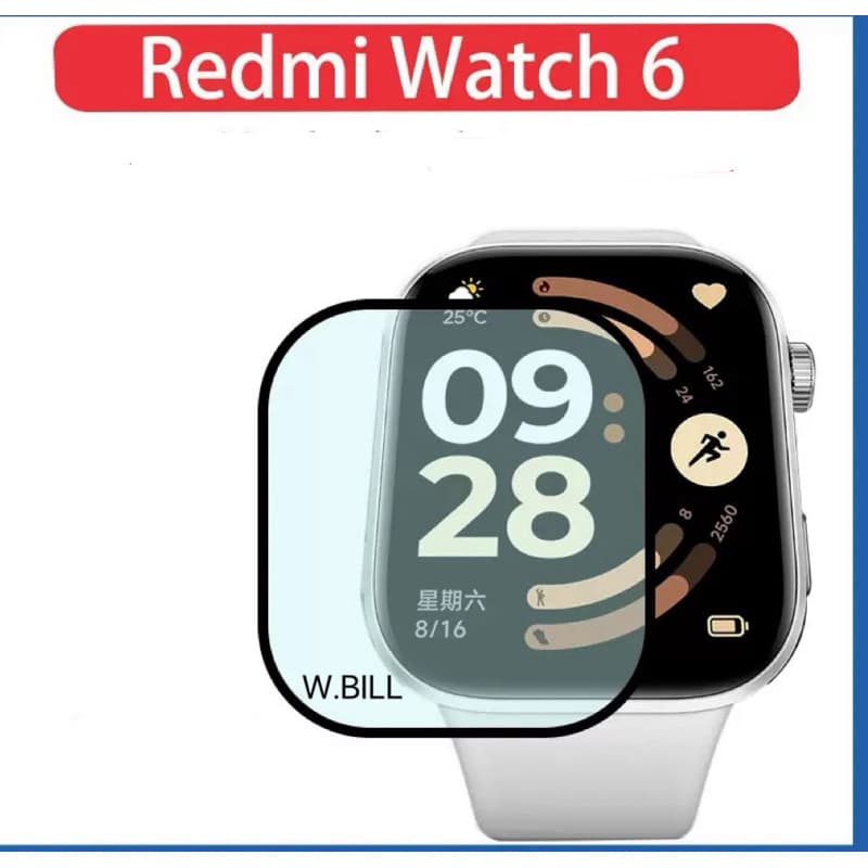 ATALHOBR Película Protetora De Tela PMMA com Curva Flexivel 3D cerâmica para Redmi Watch 6