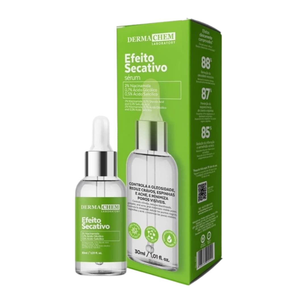 Sérum Efeito Secativo 30ml DermaChem Ácido Salicílico Seca Espinhas Reduz Acne