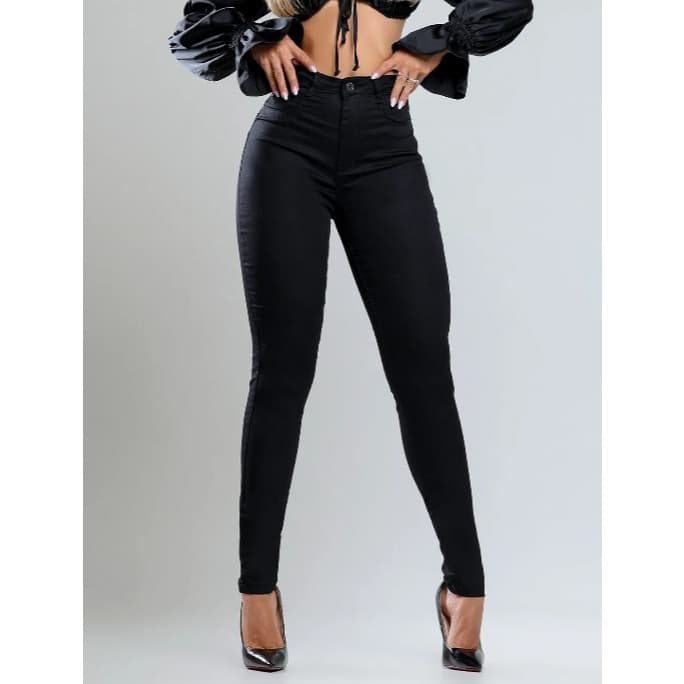 Calça Skinny Feminina Jeans Ajustada com Estilo Minimalista