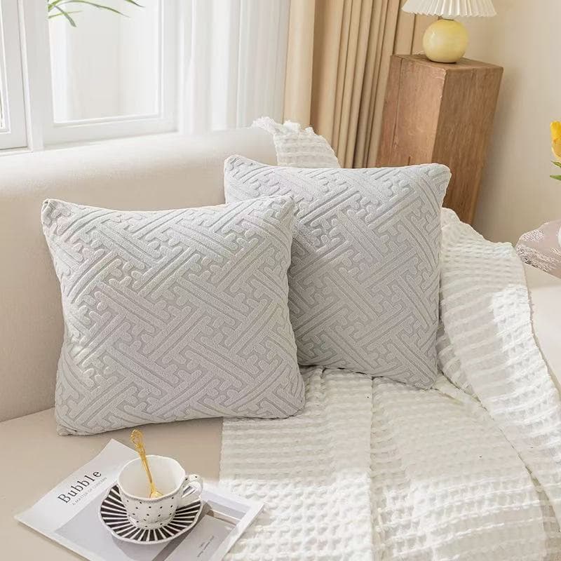 KIT2/4/6peças Capa de Almofada Decorativa 45x45 Relevo Geométrico Moderna Várias Cores para Sofá Cama