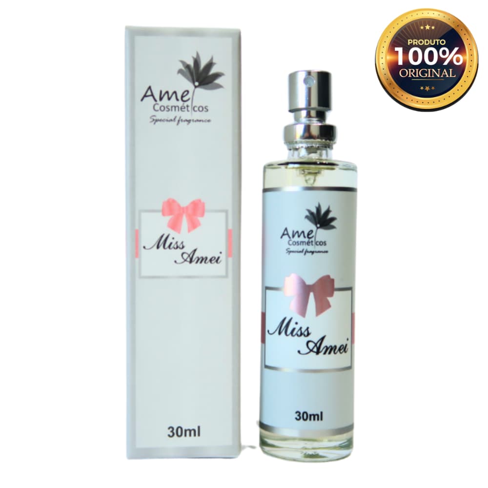 Miss Amei Perfume Feminino Amei Cosméticos 30ml Alta Fixação Essência Importada Parfum