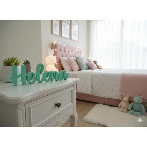 Letreiro Nome Personalizado Decorativo Infantil de Mesa ou Estante