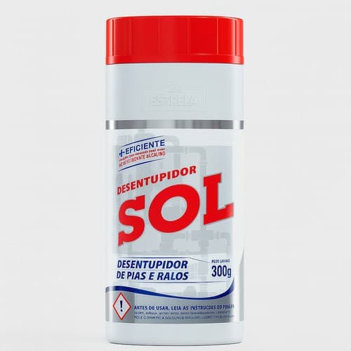 Kit Com 1 Desentupidor Sol 300g Ação Rápida Ralo Pia