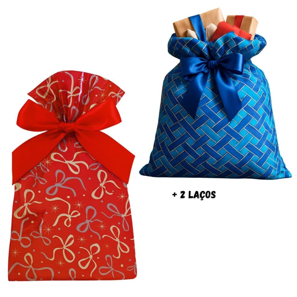 Kit 2 Sacos De Presente Metalizados Embalagem 60x90 Grande