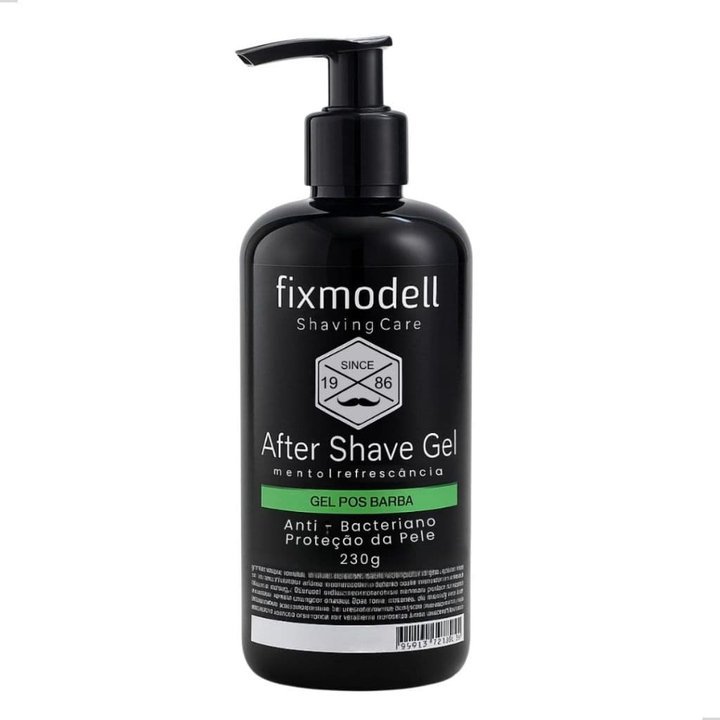 After Shave Gel Pós Barba Mentolado 230g 1 Uni Refrescante Fixmodell Tradicional Profissional