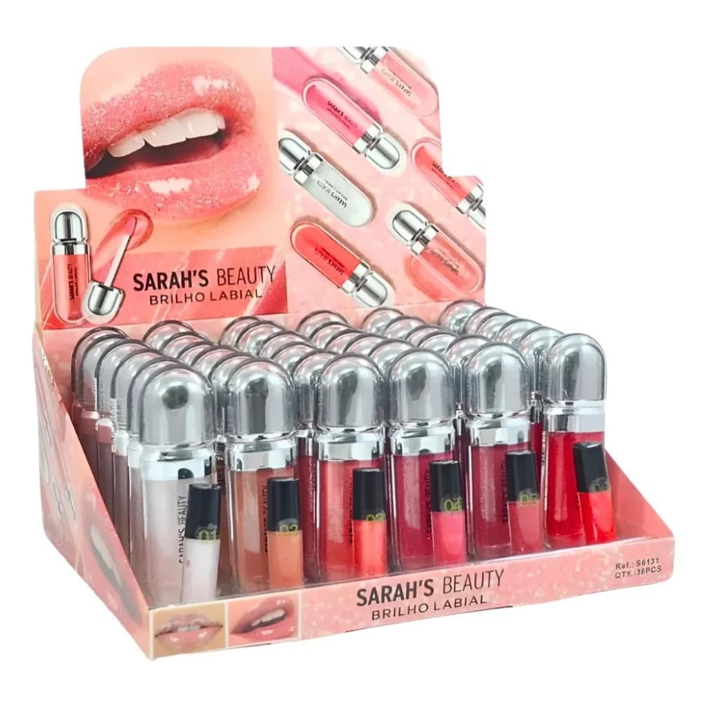 Box Fechado C/36 Uni Brilho Gloss Sarah's Beauty Rosa