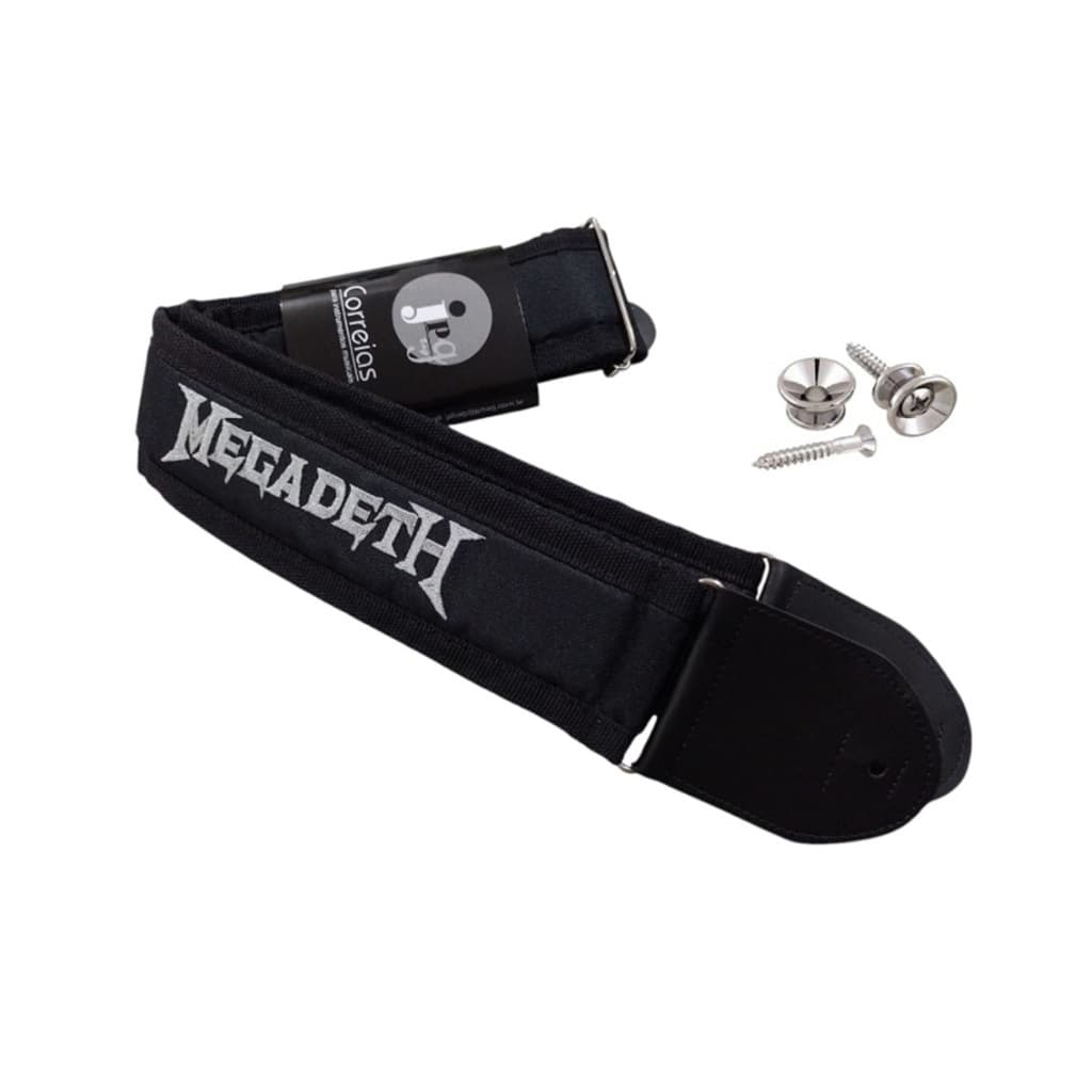 Correia Violão/Guit/Baixo Acolchoada MEGADETH+ Roldanas
