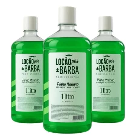 Loção Pós Barba Fixmodell 1 Litro Tradicional Profissional Pinho Italiano Kit 3 Unidades