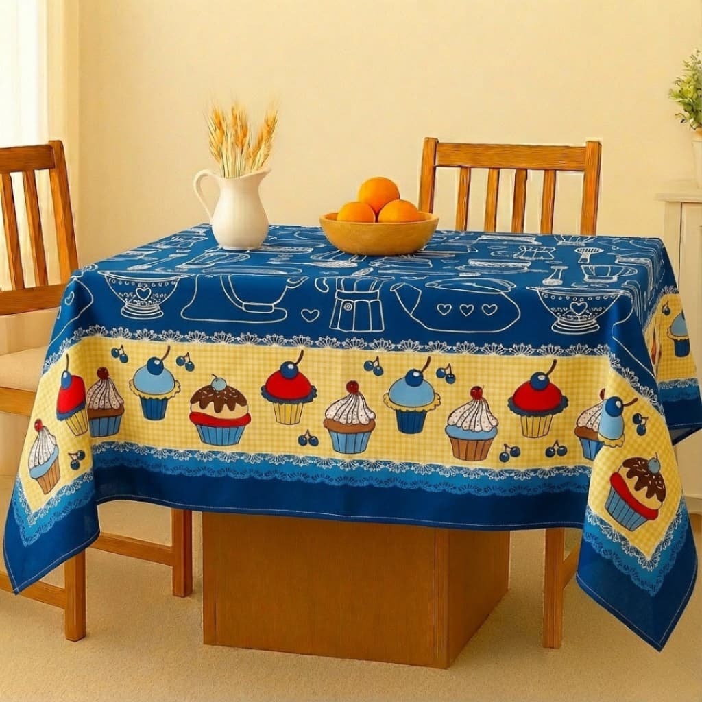 Toalha de Mesa p/ 4 e 6 Cadeiras - Tecido Oxford - Quadrada 1,45X1,45m - Retangular 1,45X2,00m