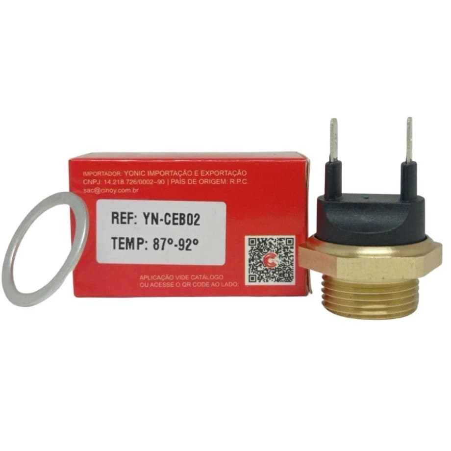 Cebolao radiador universal interruptor de temperatura 87° / 92° 2 Pinos Cinoy com 2 terminais