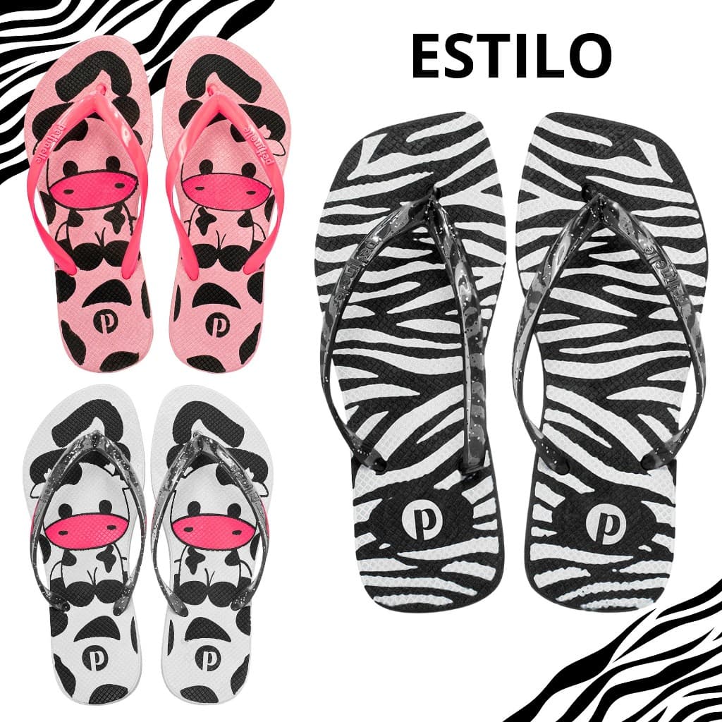 Kit Chinelo Feminino Estiloso Leve Estampado