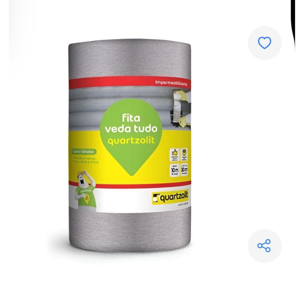 Fita adesva VEDA TUDO da Quartzolith de 20cm x 10metros de comprimento.