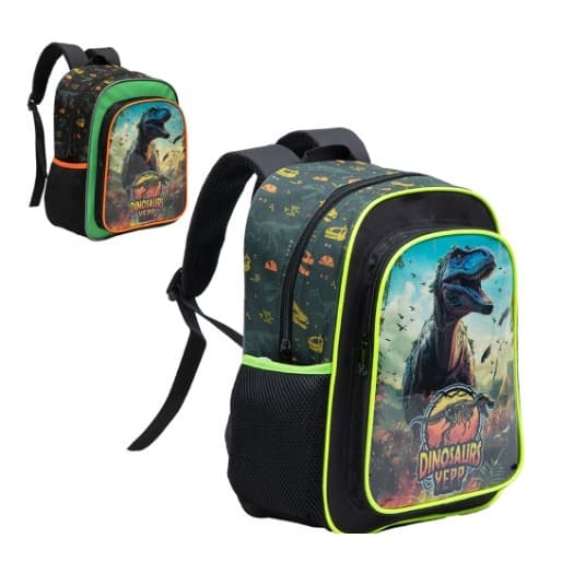 Mochila Escolar Masculina 13" Dinossauros YEPP – Estilo e Diversão