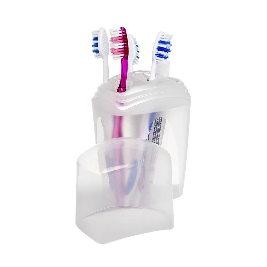 Porta escovas para creme dental com tampa 5 escovas