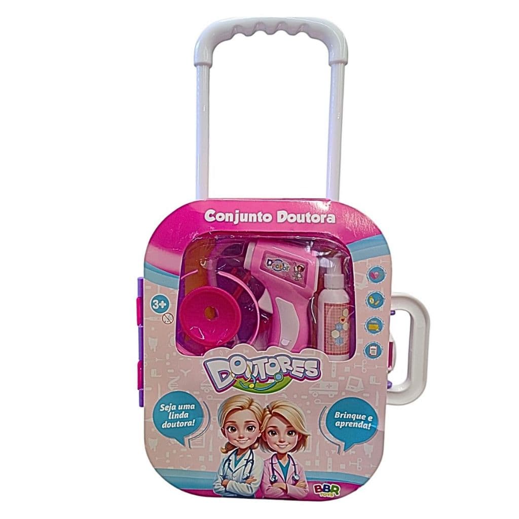 Kit Faz de Conta Doutora Acessórios de Médico +3 Estimula Criatividade e Imaginação Bbr Toys
