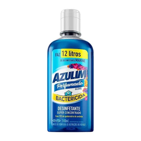 Limpador Desinfetante Concentrado Azulim Marine 140 ml - Faz 12 Litros