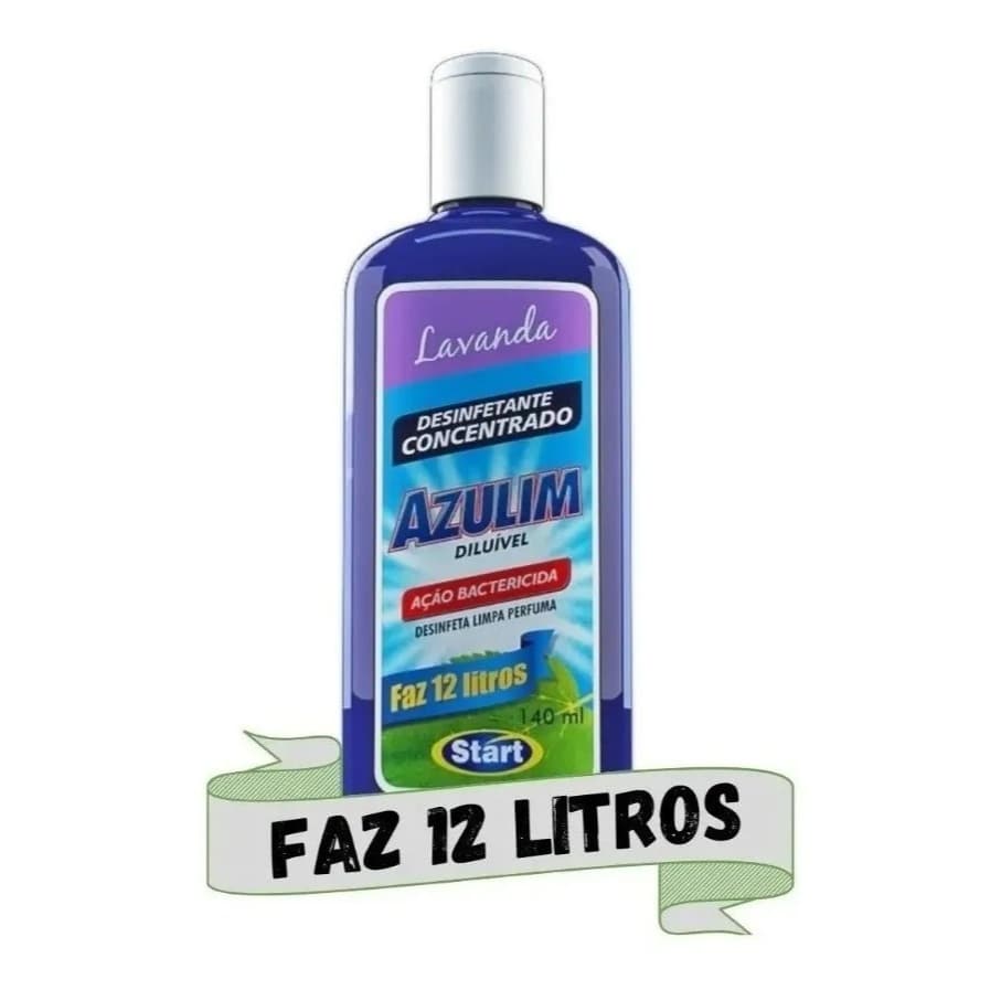 Limpador Desinfetante Concentrado Azulim Lavanda 140 ml - Faz 12 Litros