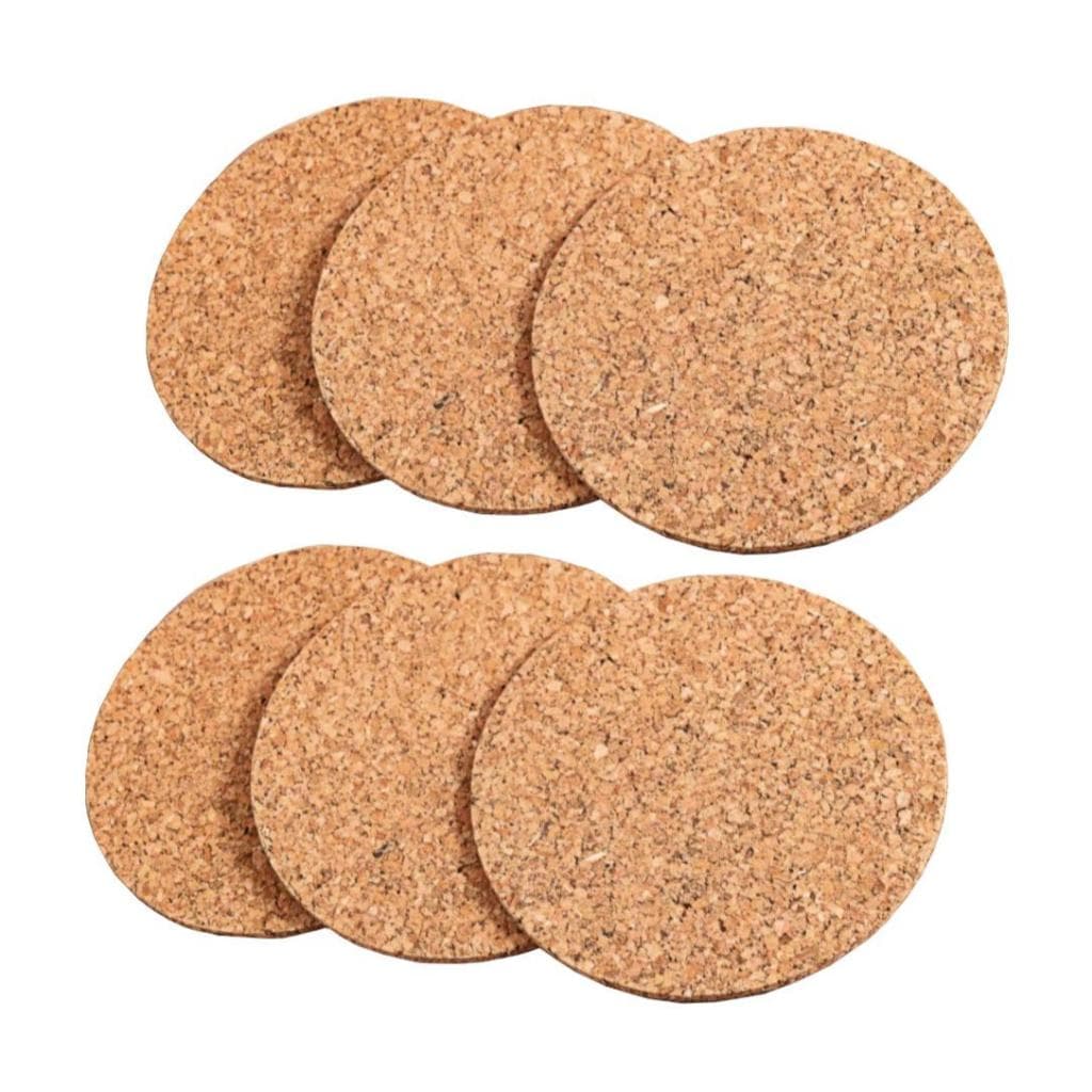 6 Porta Copos Cortiça Natural Redondo Apoio Bolacha Tapete