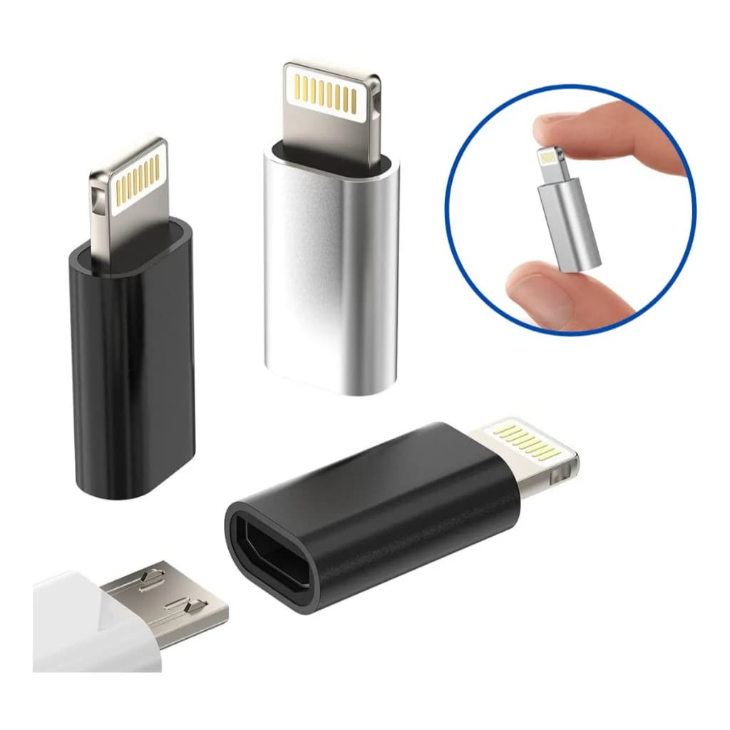 Adaptador Micro Usb Para Lightning Para Iphone Ipad Airpods BrancoAdaptador Micro Usb Para Lightning Para Iphone Ipad Ai