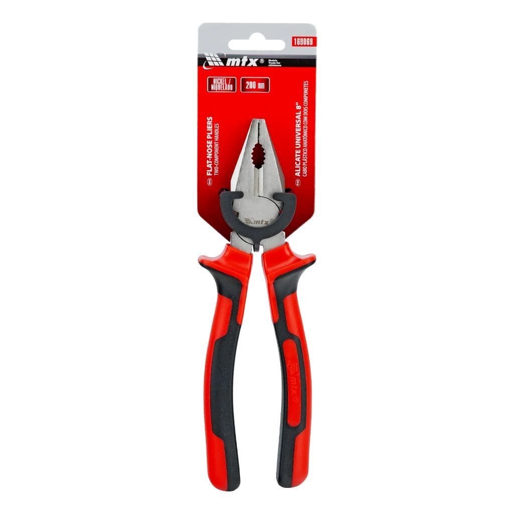 Alicate universal nickelado ferramenta cabo dupla injeção 8 polegada 200 mm marca MTX