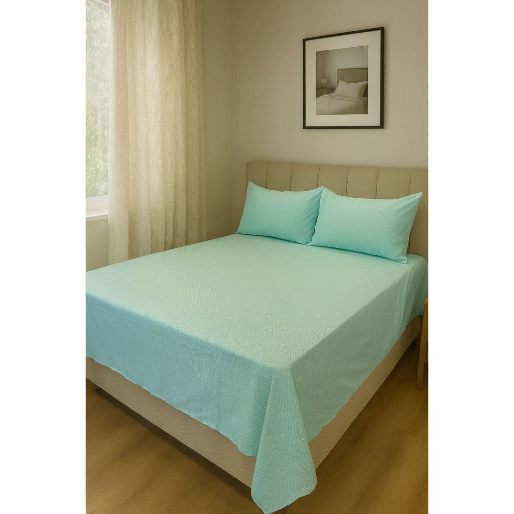 Jogo de Lençol Microppercal 500 Fios Poá–Cama Solteiro, Casal e Queen Diamante-Toque De Algodão