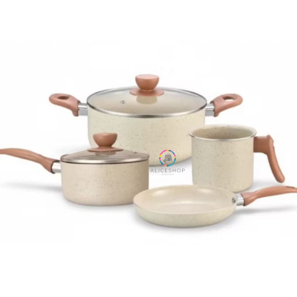 Conjunto de Panelas 4 Peças Oikos Antiaderente Revestimento Cerâmico